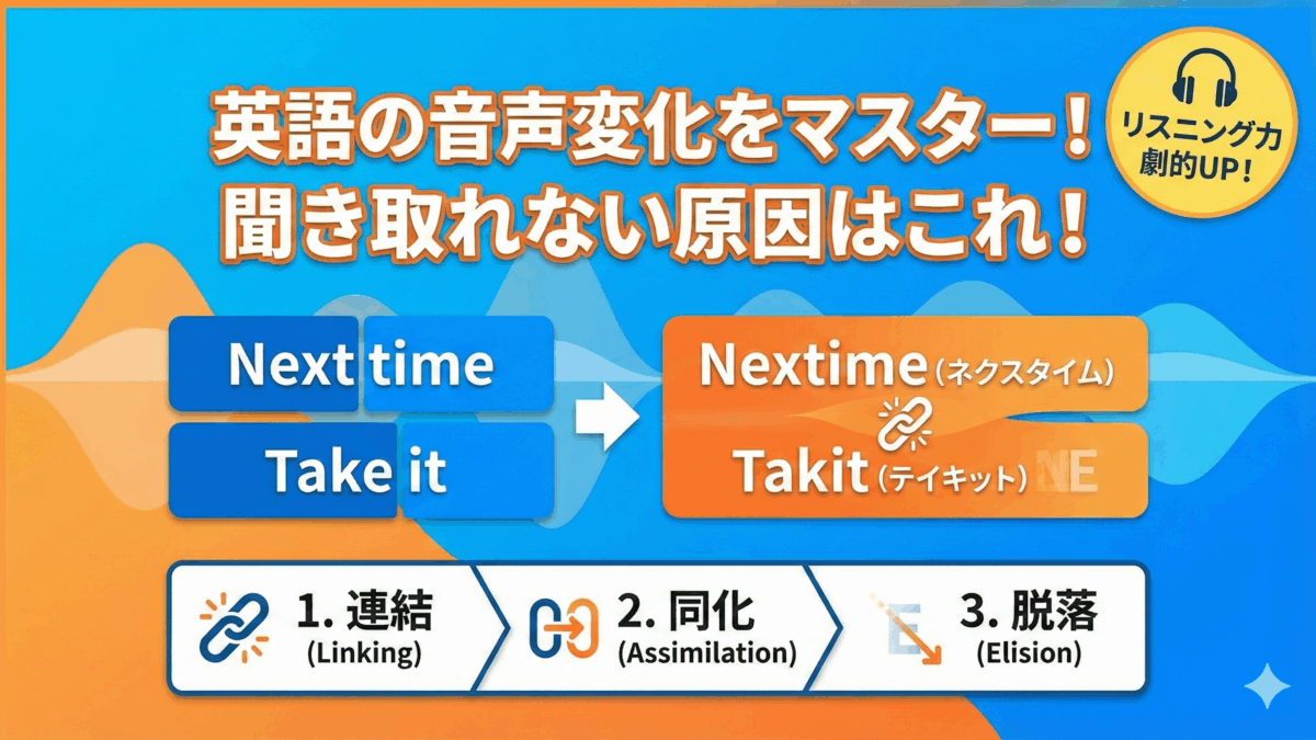 【英語リスニング力】英語が聞き取れない本当の理由：学校では教えてくれないネイティブ音声の3つの「秘密のルール」【英語学習ガイド】