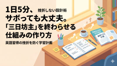 【英語習得】「意志力」に頼るのをやめる：英語学習を「仕組み」で継続させる4つの意外な秘策【英語学習ガイド】
