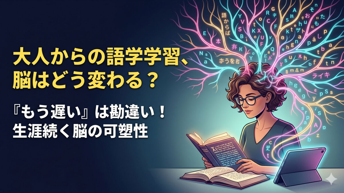 【英語習得】英語学習は「脳の筋トレ」だった？可塑性がもたらす驚きの認知効果と、私たちが知っておくべき真実【英語学習】
